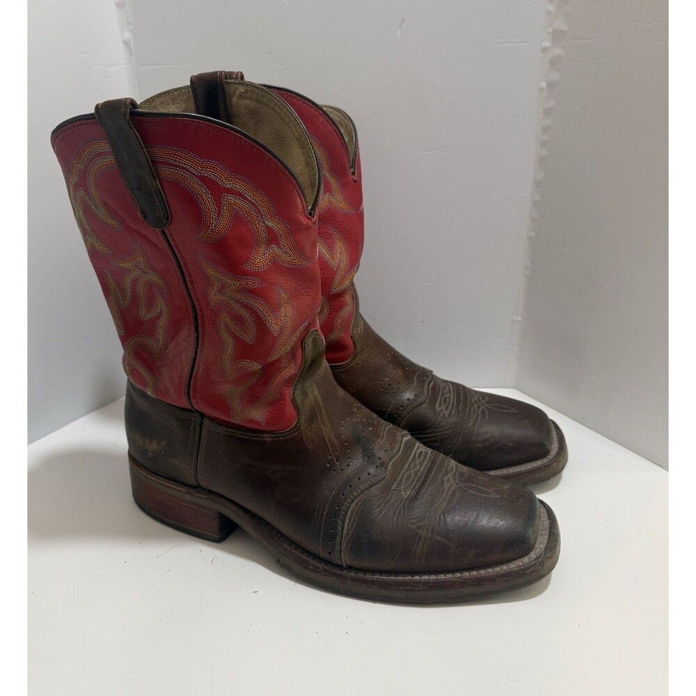 Double H Roper Mens  Cowboy Boots Brown Leather DH3556 10 Size 12D